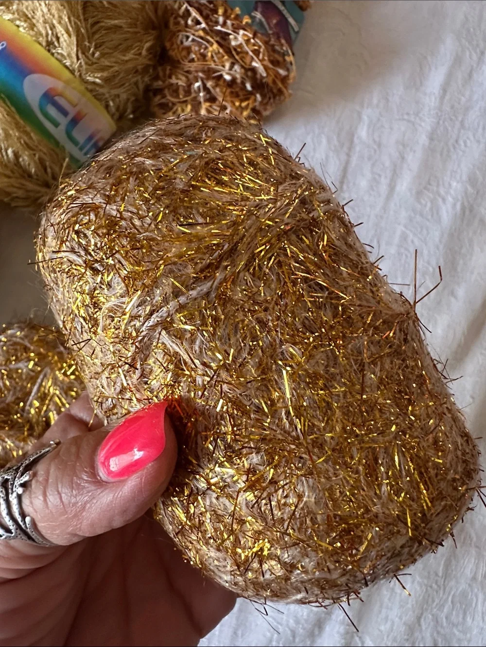 Yarn Bundle Gold Decorative Eyelash Party Yarn Multipack